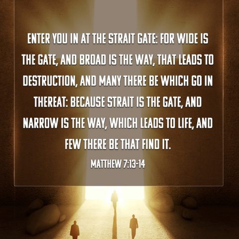 Enter you in at the strait gate - Matthew7
