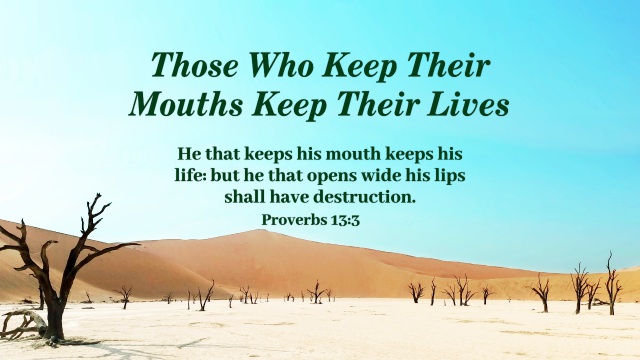 Proverbs 13 3 Those Who Keep Their Mouths Keep Their Lives